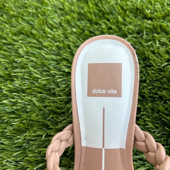 Dolce Vita Tan Braided Sandals with Square Toe - Picture 2 of 6